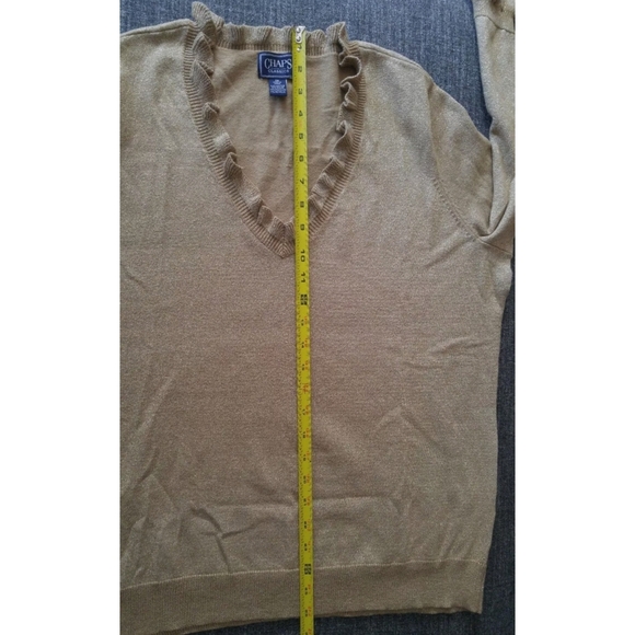 Chaps Classics Gold Shimmer Top - Picture 7 of 9